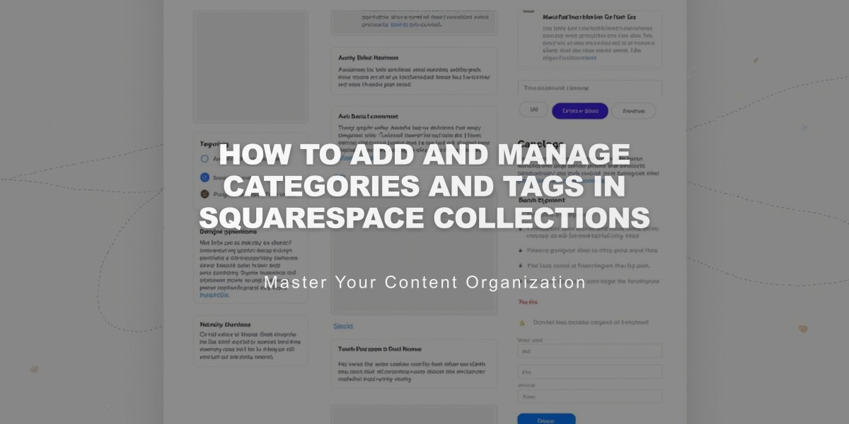 How to Add and Manage Categories and Tags in Squarespace Collections