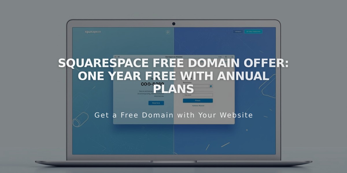 Squarespace Free Domain Offer: One Year Free with Annual Plans