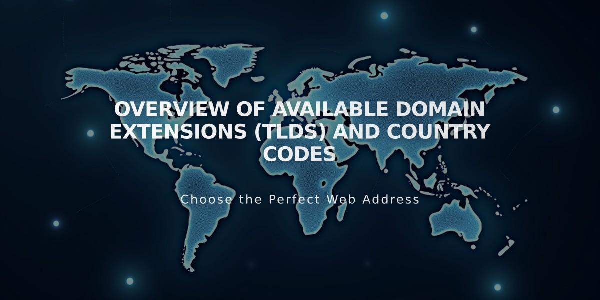 Overview of Available Domain Extensions (TLDs) and Country Codes