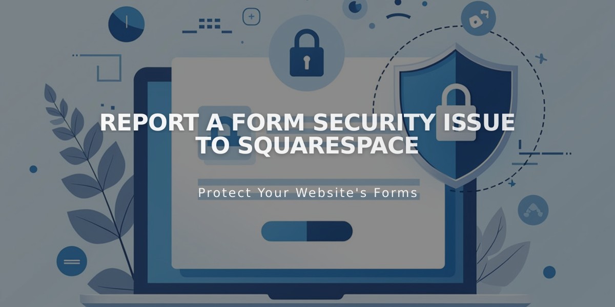 Report a Form Security Issue to Squarespace