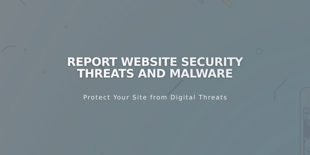 Report Website Security Threats and Malware