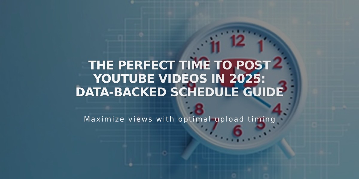 The Perfect Time to Post YouTube Videos in 2025: Data-Backed Schedule Guide