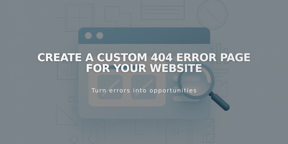 Create a Custom 404 Error Page for Your Website