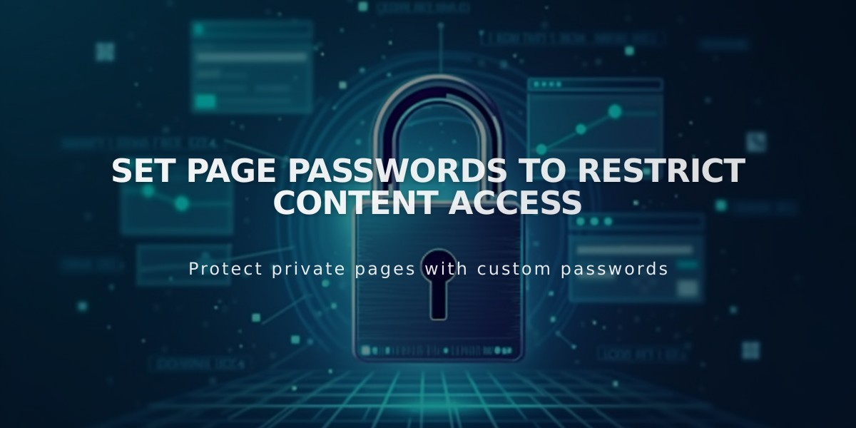 Set Page Passwords to Restrict Content Access