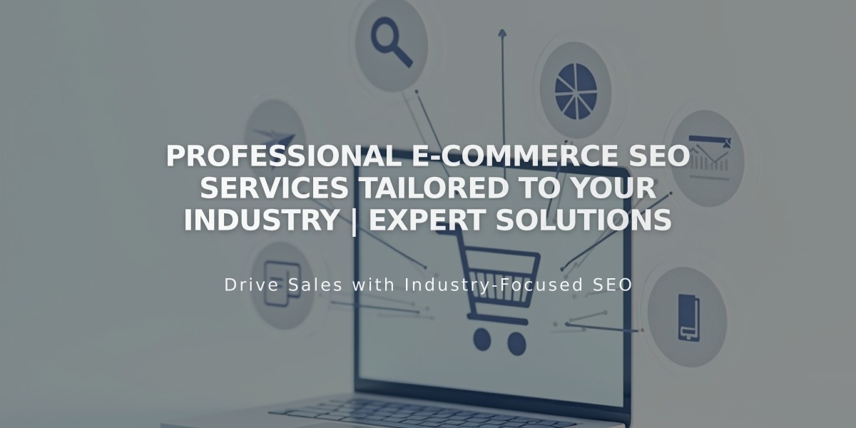 Professional E-commerce SEO Services Tailored to Your Industry | Expert Solutions