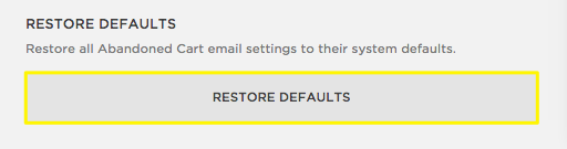 Button for Default Email Settings