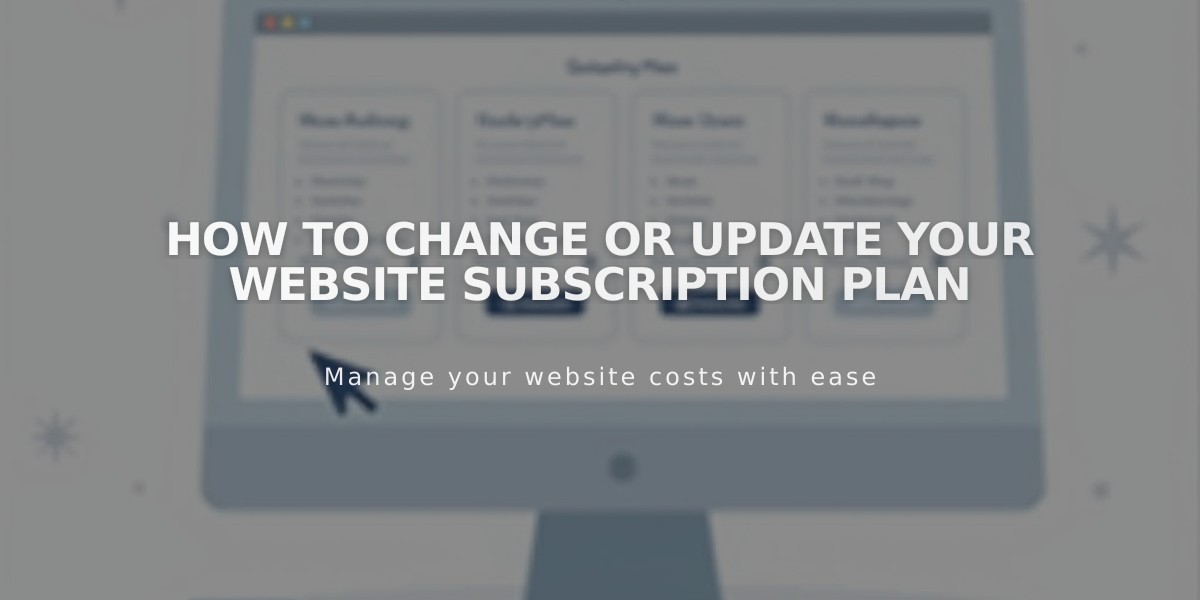 How to Change or Update Your Website Subscription Plan