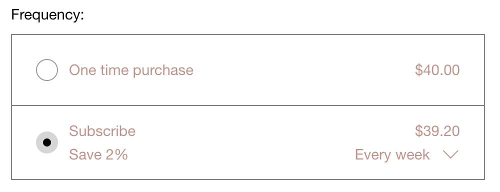 Purchase and subscription option circles