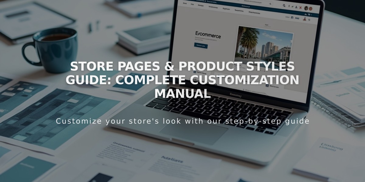 Store Pages & Product Styles Guide: Complete Customization Manual