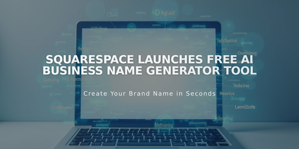 Squarespace Launches Free AI Business Name Generator Tool