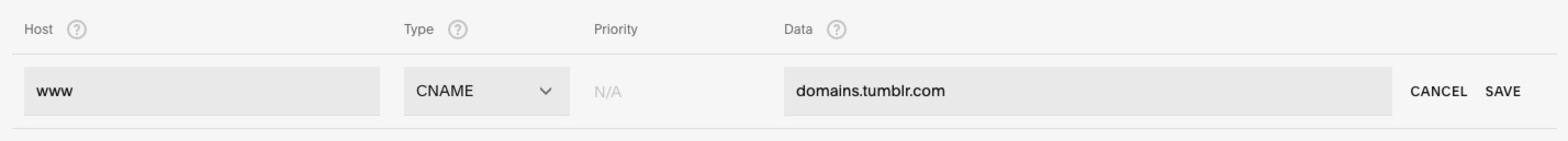 DNS Settings for a website