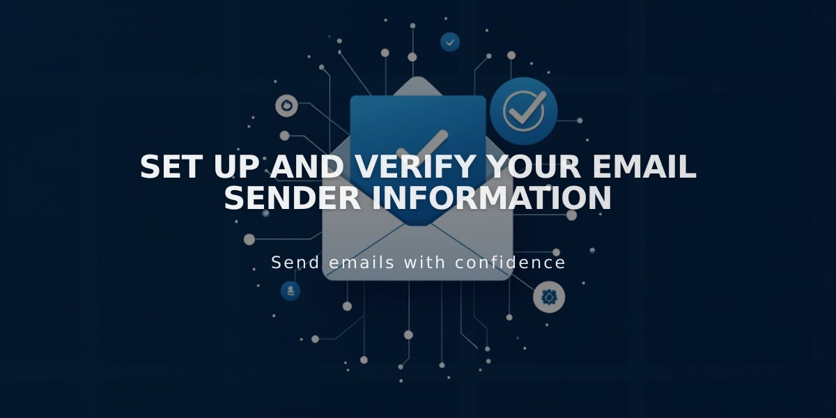 Set Up and Verify Your Email Sender Information