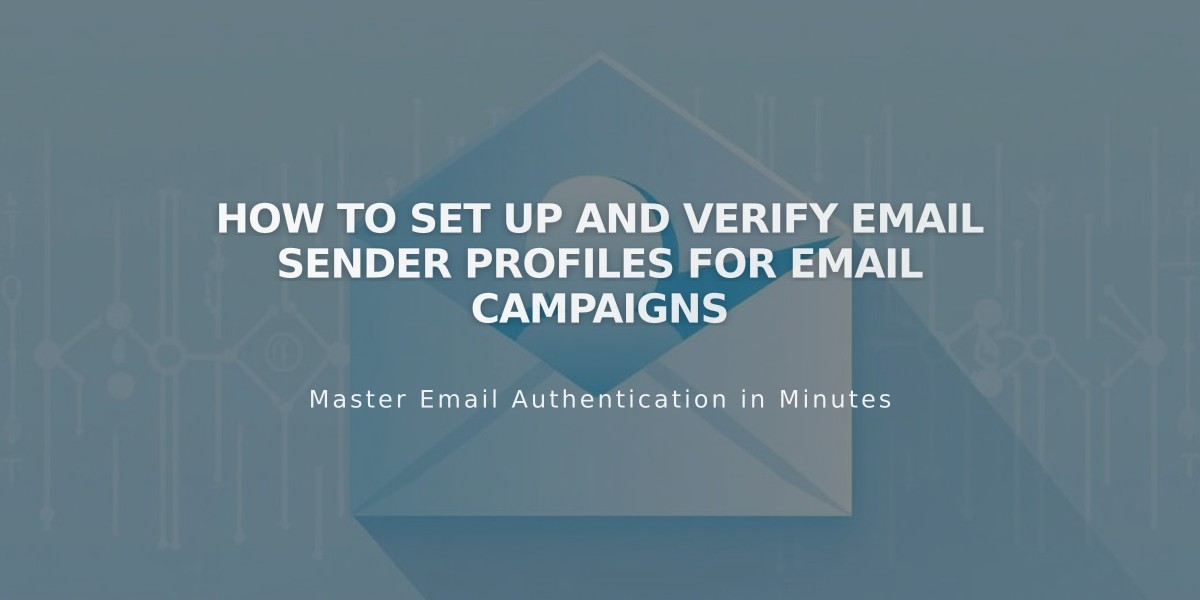 How to Set Up and Verify Email Sender Profiles for Email Campaigns