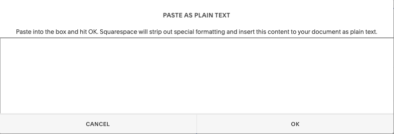 Squarespace text formatting options