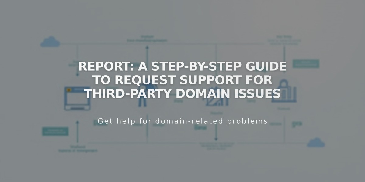 Report: A Step-by-Step Guide to Request Support for Third-Party Domain Issues