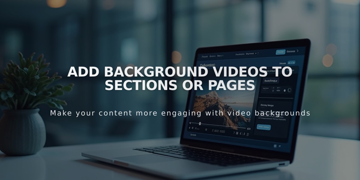 Add Background Videos to Sections or Pages