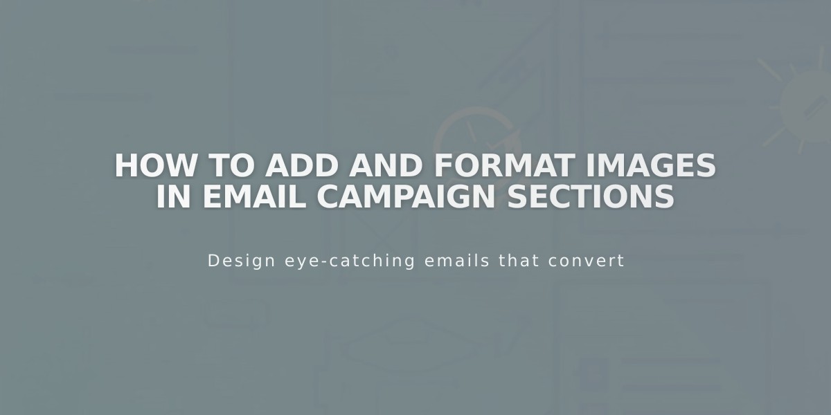 How to Add and Format Images in Email Campaign Sections