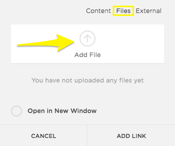 Yellow arrow pointing to "Add File"