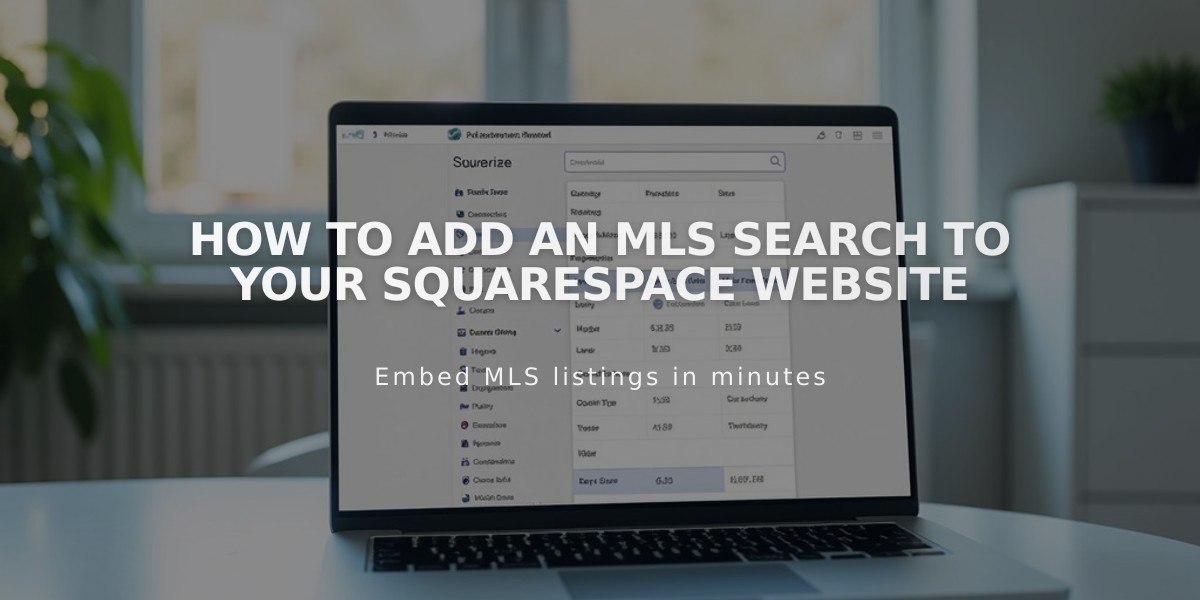 How to Add an MLS Search to Your Squarespace Website