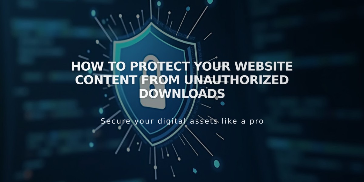 How to Protect Your Website Content from Unauthorized Downloads