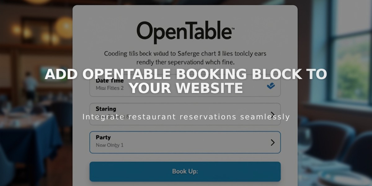 Add OpenTable Booking Block to Your Website