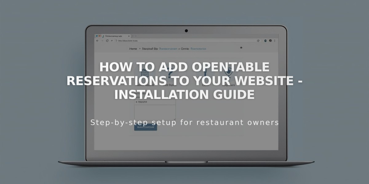 How to Add OpenTable Reservations to Your Website - Installation Guide