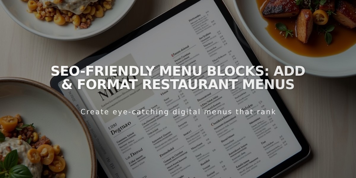 SEO-Friendly Menu Blocks: Add & Format Restaurant Menus