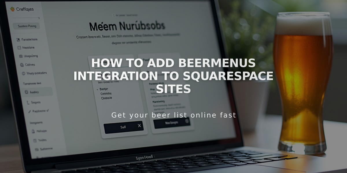 How to Add BeerMenus Integration to Squarespace Sites