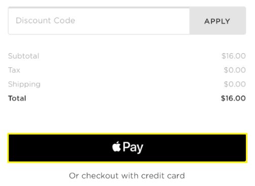 Apple Pay button for payment