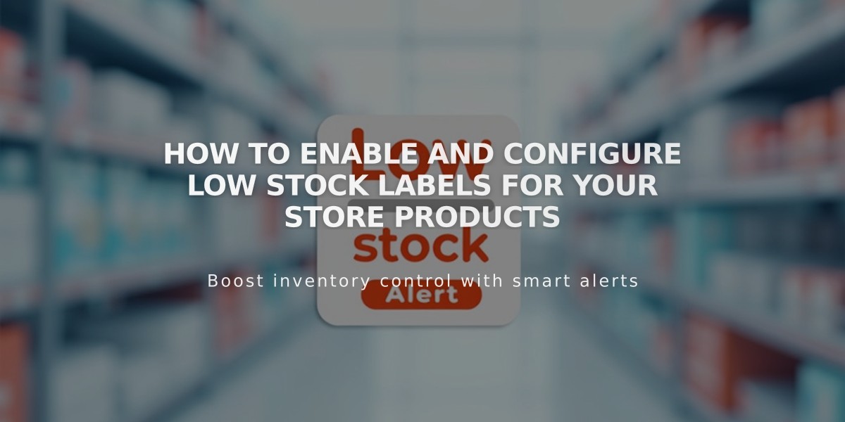 How to Enable and Configure Low Stock Labels for Your Store Products