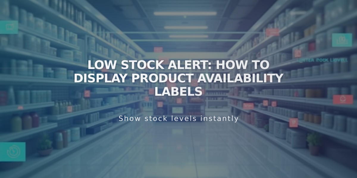 Low Stock Alert: How to Display Product Availability Labels