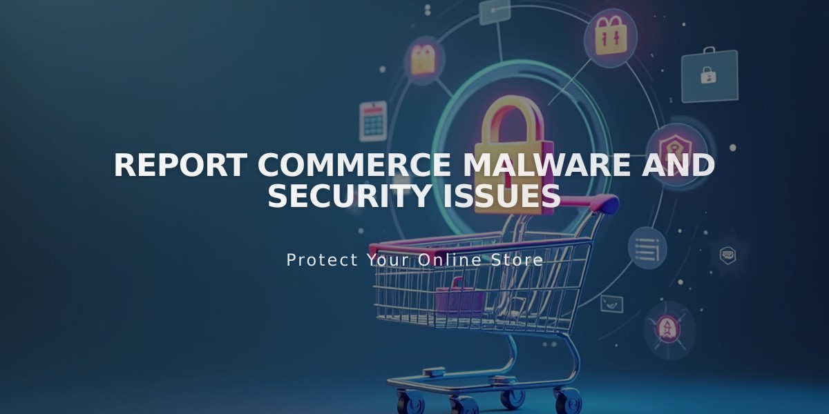 Report Commerce Malware and Security Issues