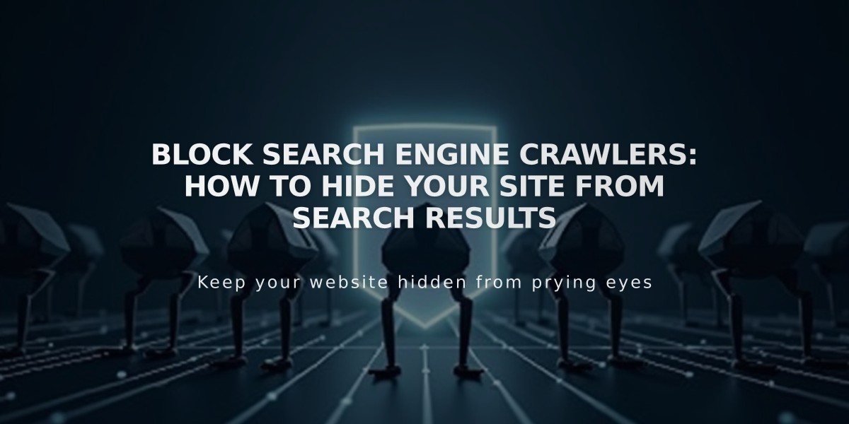 Block Search Engine Crawlers: How to Hide Your Site from Search Results