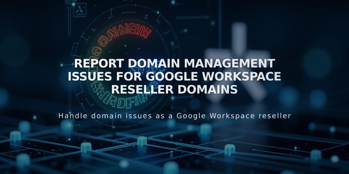 Report Domain Management Issues for Google Workspace Reseller Domains