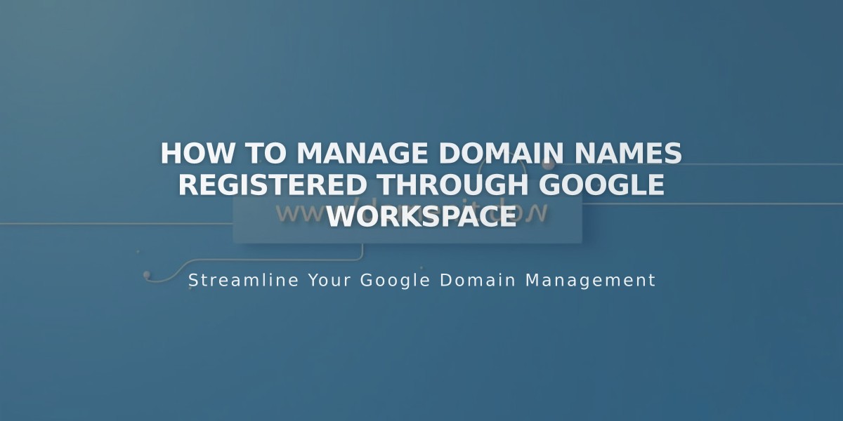 How to Manage Domain Names Registered Through Google Workspace