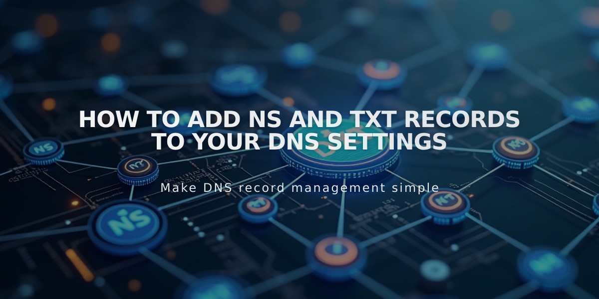 How to Add NS and TXT Records to Your DNS Settings