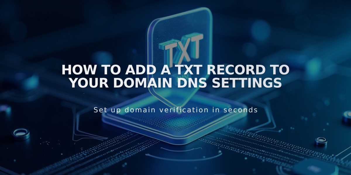 How to Add a TXT Record to Your Domain DNS Settings