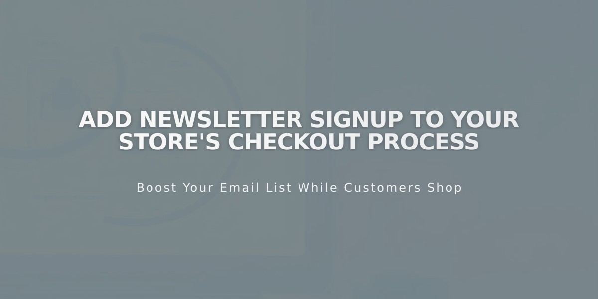 Add Newsletter Signup to Your Store's Checkout Process