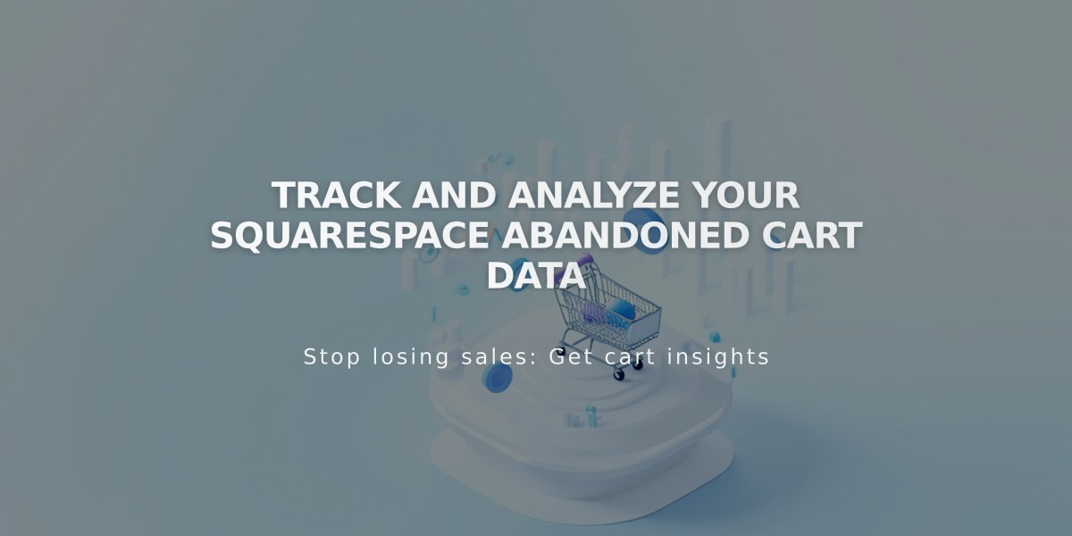 Track and Analyze Your Squarespace Abandoned Cart Data