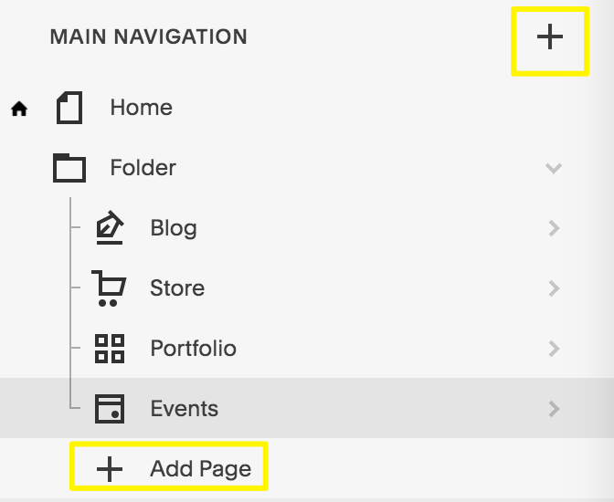 Add Page navigation menu button