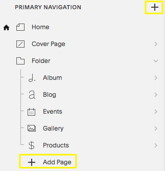 Squarespace navigation bar