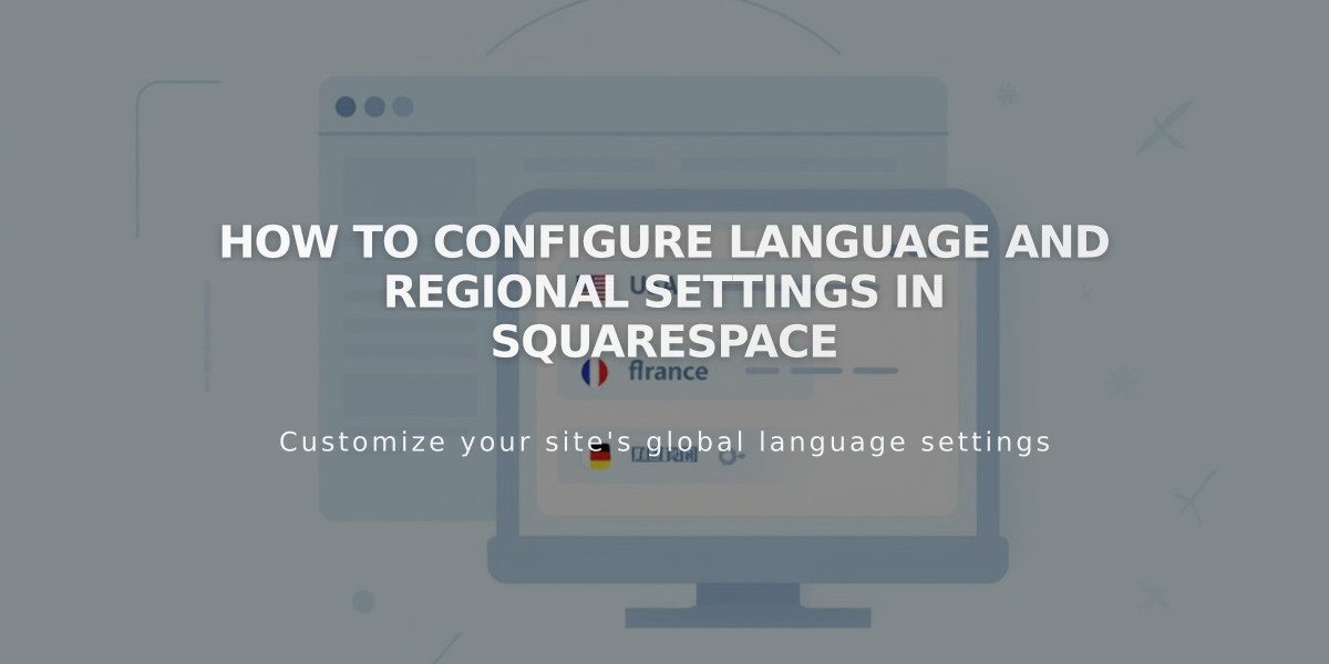 How to Configure Language and Regional Settings in Squarespace