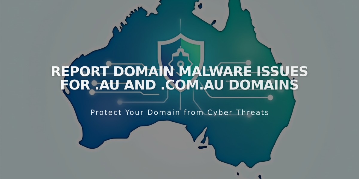 Report Domain Malware Issues for .au and .com.au Domains