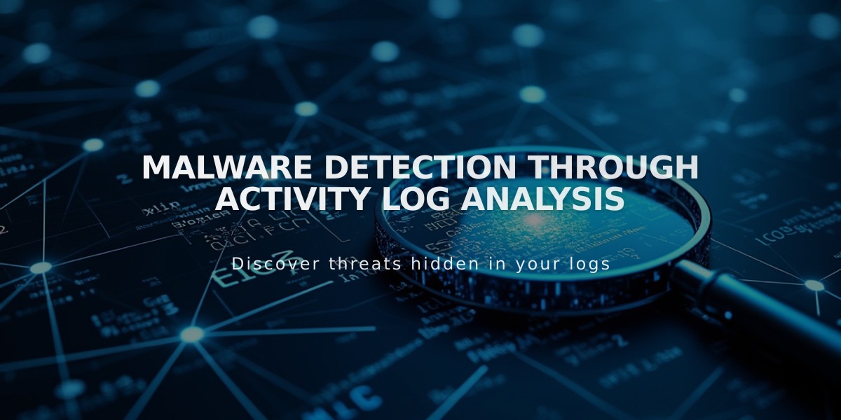 Malware Detection through Activity Log Analysis