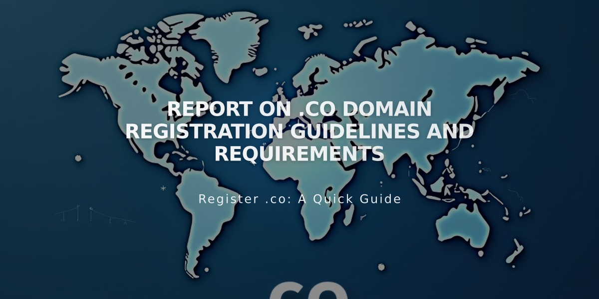 Report on .co Domain Registration Guidelines and Requirements