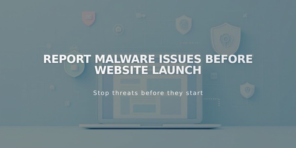 Report Malware Issues Before Website Launch