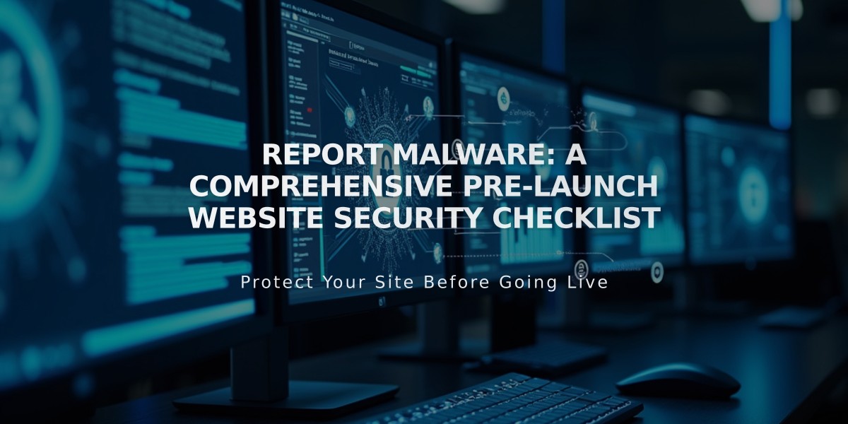 Report Malware: A Comprehensive Pre-Launch Website Security Checklist